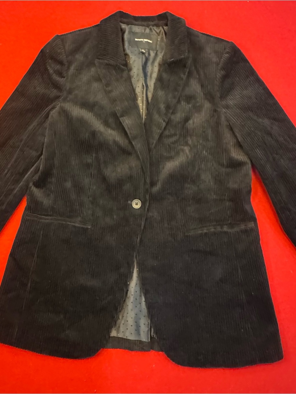 Banana Republic Classic Black Corduroy Women's Blazer Jacket Size 12